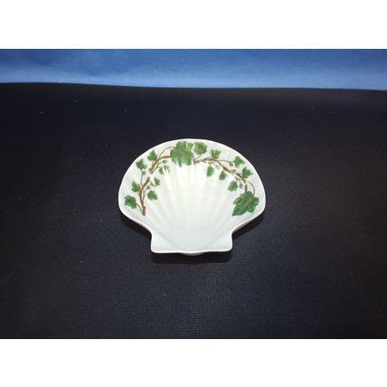 Rare luminite Frugier Porcelaine De Paris France Small Shell Plate Bowl Ivy Vine