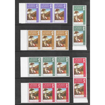 CAYMAN ISLANDS 1970 EASTER TITIAN ART 6x MARGINAL STRIPS SELVEDGE MNH MINT LOT