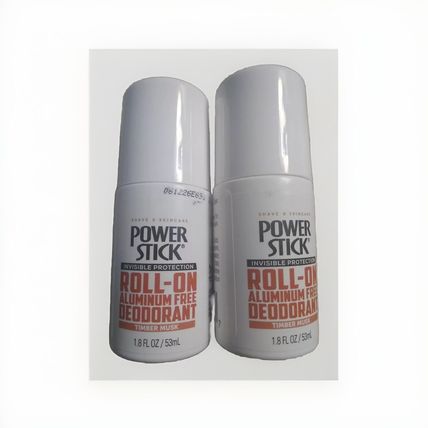 Lot of 2 Power Stick TIMBER MUSK Deodorant Roll-on Aluminum Free 1.7oz Men