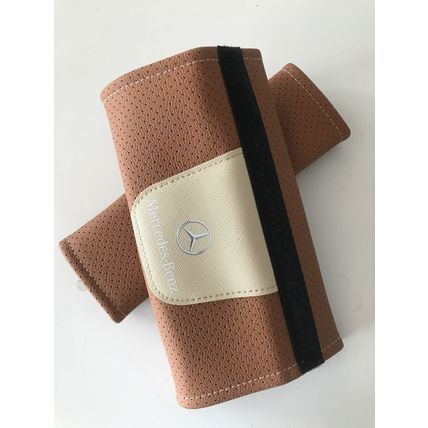 Pad Fit For Mercedes Ben z 2Pcs Brown High Quality Car Seat Belt Shoulder Cover