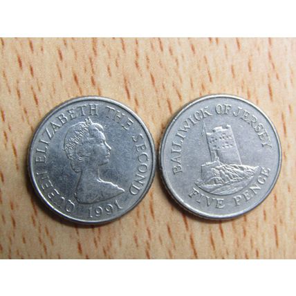 Jersey 1991 Elizabeth ll 5p Coin