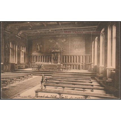 Salle des Mariages, Interiéur de l'Hôtel de Ville, Bruxelles, 1912 - Nels CPA