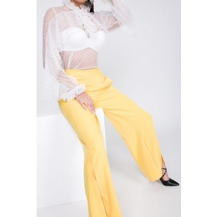 Side Slit Detail Wide Leg Pants