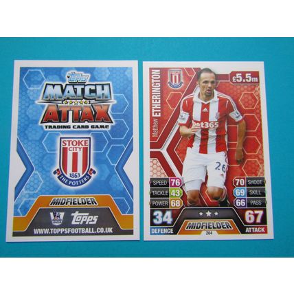 264. Matthew Etherington - Stoke City - Match Attax 2013/14 Football Card EF1
