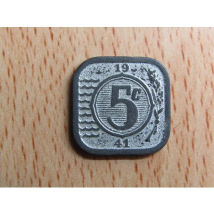 Netherlands 1941 5 Cents Coin High Grade