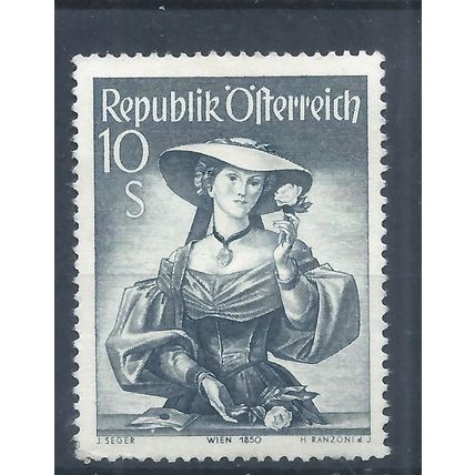 Austria stamps 1948 Provincial Costumes 10s MH - gum has picked up colour (AQ162