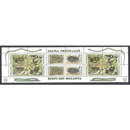 Moldova Aesculapian Snake Fauna WWF Booklet pane 1993 MNH SG#57-62