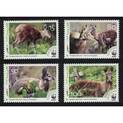 Afghanistan WWF Himalayan Musk Deer 4v 2004 MNH