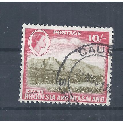 Rhodesia & Nyasaland Stamps 1959 10s Milanje used SG 30 CV £27 (AQ719)