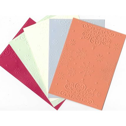 A6 Embossed Paper. 10 Sheets. Snowflakes. Cardmaking Scrapbooking Crafts Toppers