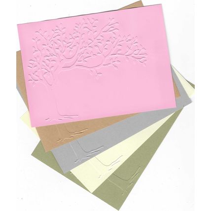 A6 Embossed Paper. 10 Sheets. Tree. Cardmaking Scrapbooking Crafts