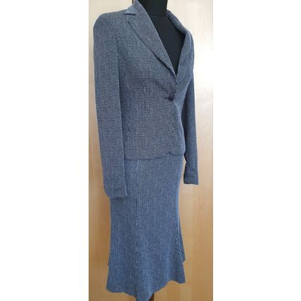 Blue White Stripe Jacket Skirt, GVB Dream, Suit 8 UK 40EU