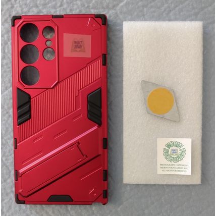NIP SAMSUNG S24 ULTRA 5G RED PHONE CASE with KICKSTAND DROP PROTECTION