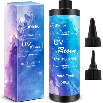 Jdiction UV Resin, 500G Upgrade Ultraviolet Epoxy Resin Crystal Clear Hard Glue