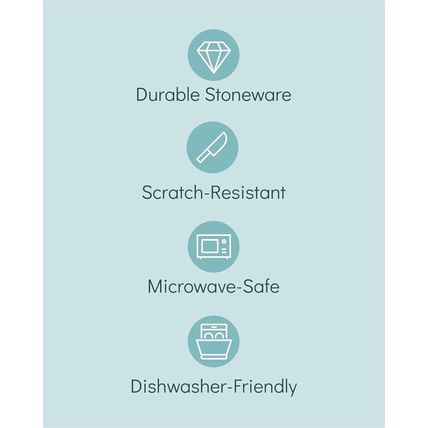 12 Piece Dinnerware Sets for 4 - Modern Style Stoneware Dinnerware Set - Scratch