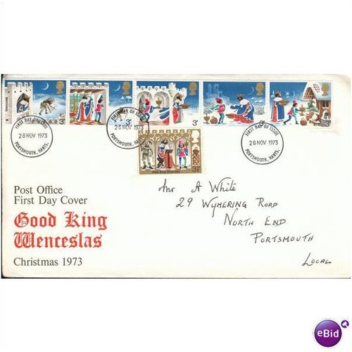 GB FDC 1973 - Good King Wenceslas - Portsmouth Issue