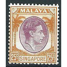 Singapore 1948 SG10 25c Purple & Orange Mounted Mint .. ..