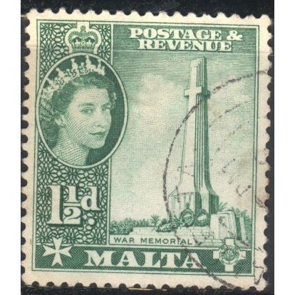 Malta 1956 - SG269 - 1½d green - War Memorial - used