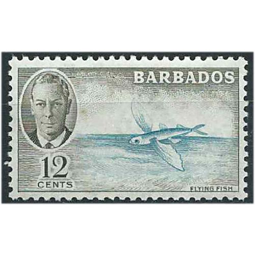 Barbados 1950 SG277 12c Greenish Blue & Brown-Olive Mounted Mint . ..