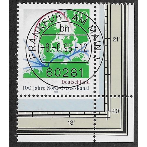GER 1995 80pf '100TH ANN OF KIEL CANAL'(CORNER MARGIN) FINE USED (EBID53-854)