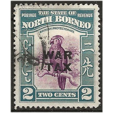 North Borneo 1941 SG219 2c Purple & Greenish-Blue WAR TAX Fine Used . ..
