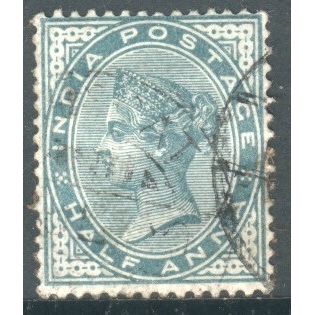 India stamps 1882 - SG 84 - QV ½a green used 2