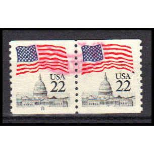 Used 2115 22c U.S. Flag Fine CNP Left 15 PA0632