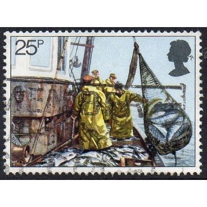 GB 1981 Fishing Industry - Hoisting Seine Net 25p Used