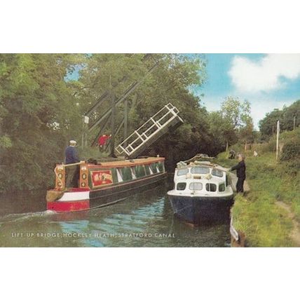 Hockley Lift Up Bridge Stratford Upon Avon Canal Boat Ship 1970s Postcard