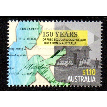 AUSTRALIA: 2022, $1.10, 150 YEARS FREE EDUCATION, MINT STAMP