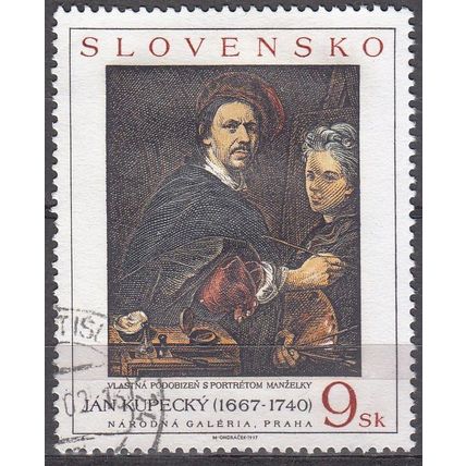 Slovensko 1997 Michel 292 O Cote (2009) 0.70 € Ján Kupecký Autoportrait