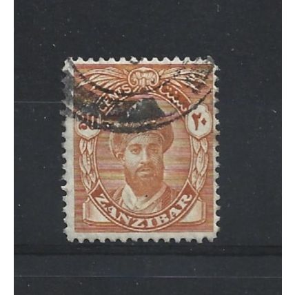 Zanzibar.SG313 20c Sultan Khalifa bin Harub (Orange).Fine Used.Jul24h