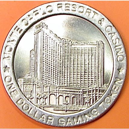 Monte Carlo. $1 Casino Token. Las Vegas, NV. 25A.