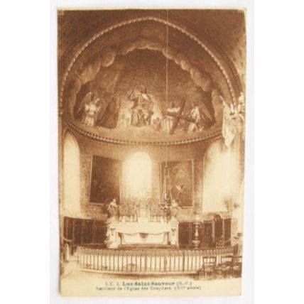 vintage postcard Luz Saint Saviour Church interior