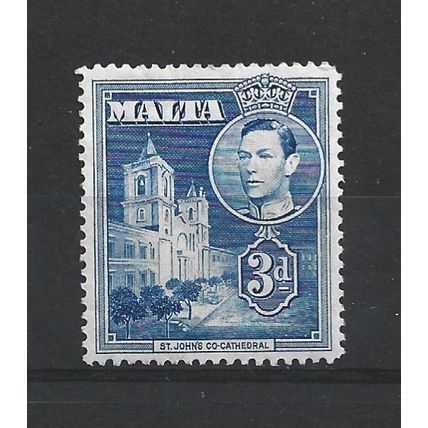 Malta.SG223a 3d St. John's Co-Cathedral (Blue).Mounted Mint.Apr25a