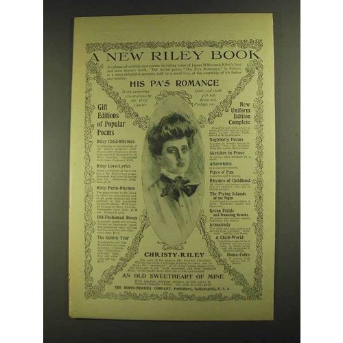 1903 Bobbs-Merrill His Pa's Romance Ad - Christy-Riley