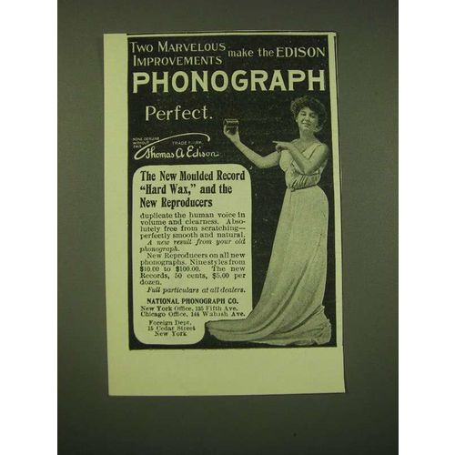1902 National Phonograph Co. Ad - Two marvelous improvements