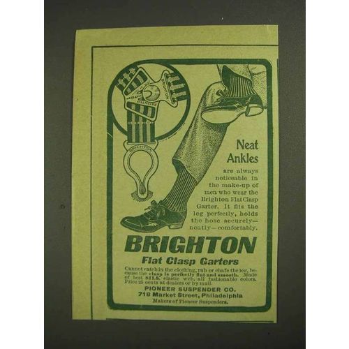 1903 Brighton Flat Clasp Garters Ad - Neat Ankles