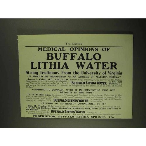 1903 Buffalo Lithia Water Ad - Medical Opinions