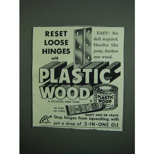 1950 Plastic Wood Ad - Reset Loose Hinges