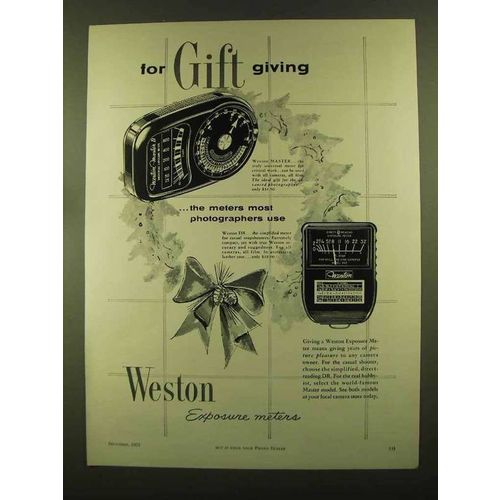 1955 Weston Master II and DR Exposure Meters Ad