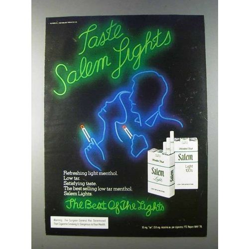 1980 Salem Lights Cigarettes Ad - Taste Salem Lights