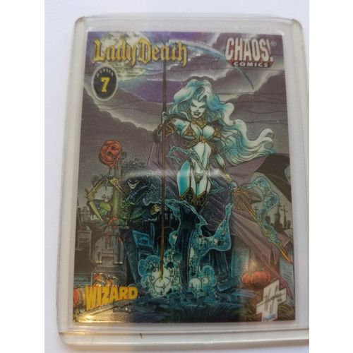 LADY DEATH CHROMIUM PROMO CARD 1996 #7 WIZARD