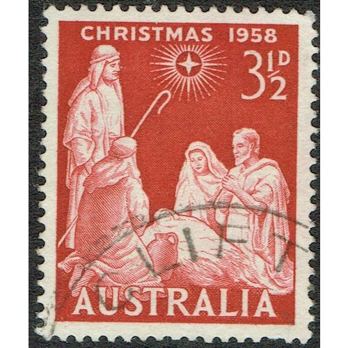 Australia 1958 Christmas 3½d Deep Scarlet SG306 FU
