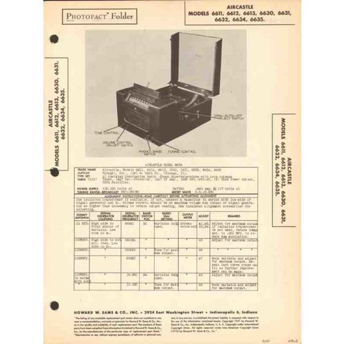 AIRCASTLE model 661x 663x AM radio phonograph Sams Photofact manual
