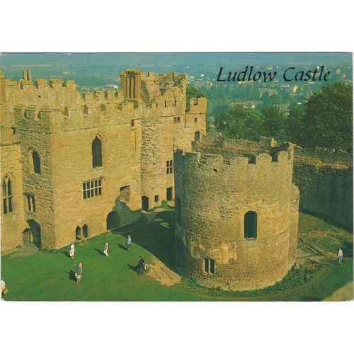 6x4 Continental size printed postcard Ludlow Castle Shropshire