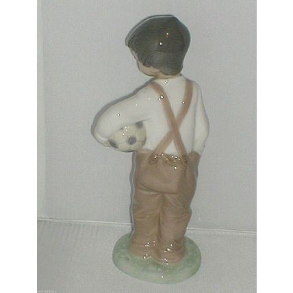 NAO by LlADRO Figurine, BOY HOLDING FOOTBALL, 1988, Beautiful,Very Rare.