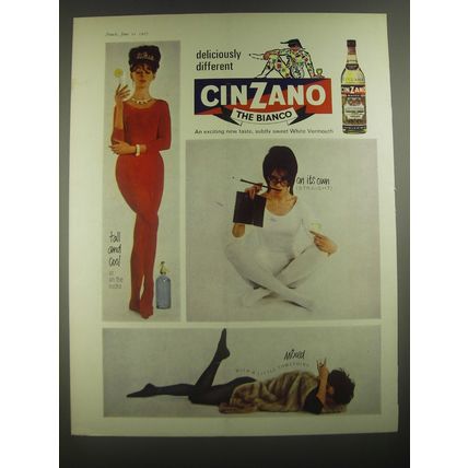 1967 Cinzano Bianco Vermouth Ad - Deliciously different