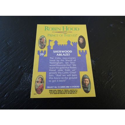 1991 Topps Robin Hood Prince of Thieves Card # 39 Sherwood Ablaze! Near Mint (7)