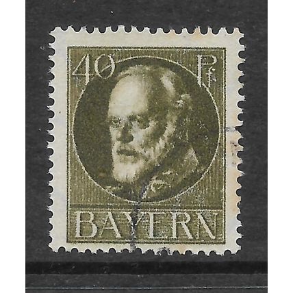 BAVARIA 1914 KING LUDWIG III 40pf OLIVE SG E185A FINE USED